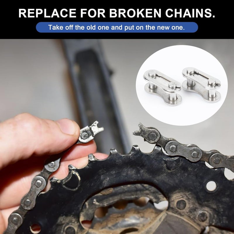 psler Bike Chain Master Link - Single Speed Bicycle Chain Link Missing Link Connectors Bike Chain Repair Accessories 10 Pieces Silver - Image 3
